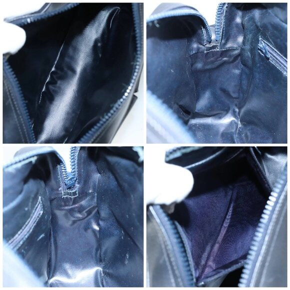 CELINE Macadam Canvas Shoulder Bag Suede Leather Navy Auth - Picture 16 of 16